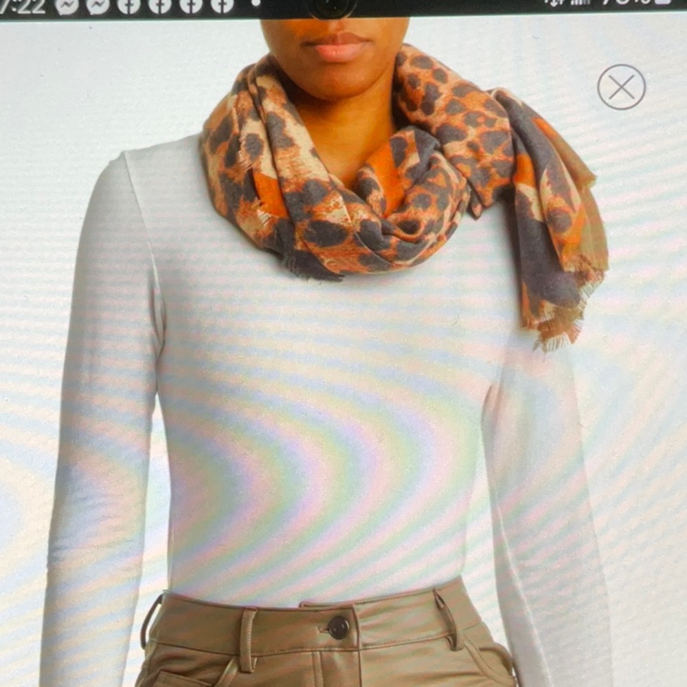 Vince Camuto Chevron Leopard Print Scarf
